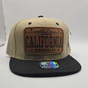 California Republic Tan and Black Snapback Hat
